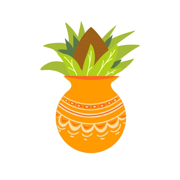 carte Ugadi éléments indiens gribouillis