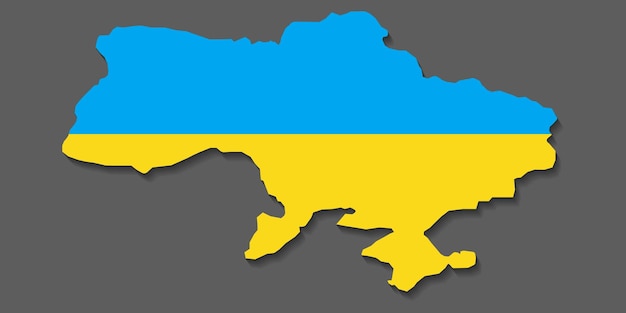 Carte de l'Ukraine sur fond gris