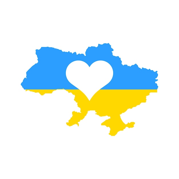 Carte De L'ukraine Avec Vecteur De Coeur Vecto gratuit