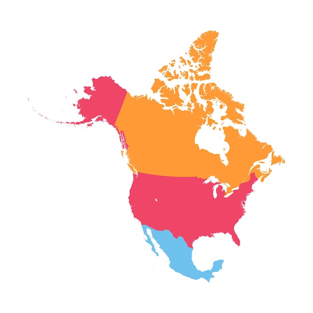 Carte Vectorielle De L'amérique Du Nord