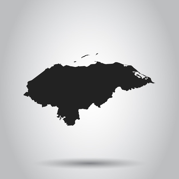 Carte Vectorielle Du Honduras Icône Noire Sur Fond Blanc