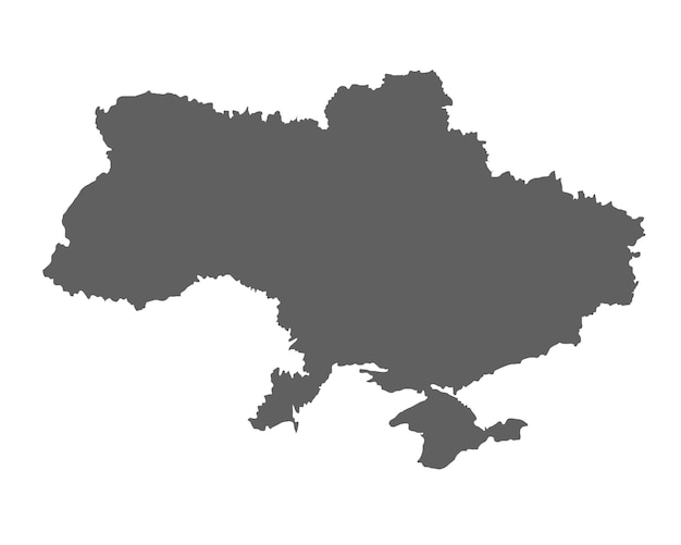 Carte Vectorielle De L'état De L'ukraine Carte De Dessin Au Trait Simple Faite à La Main Couleur Grise Sur Fond Blanc