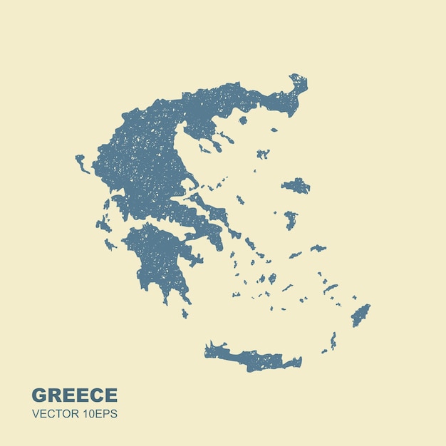 Carte vectorielle de l'icône plate de la Grèce avec effet éraflé