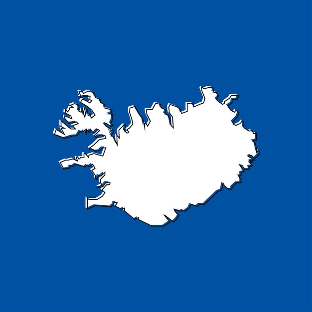 Carte vectorielle de l'Islande isolée sur fond bleu