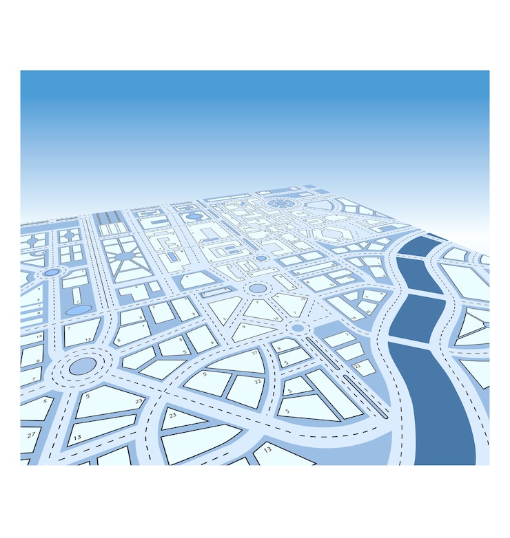 Vecteur carte vectorielle isométrique de la ville