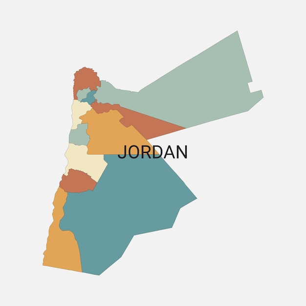 Carte Vectorielle De Jordanie Avec Divisions Administratives