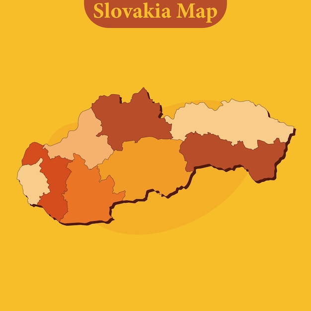 Carte Vectorielle De La Slovaquie Avec Des Lignes De Régions Et De Villes Et Toutes Les Régions Complètes