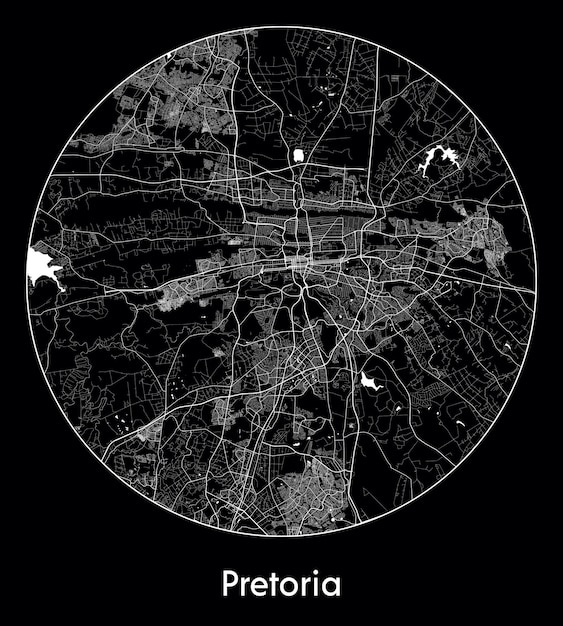 Carte De La Ville Afrique Afrique Du Sud Pretoria Illustration Vectorielle