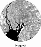 Vecteur carte de la ville asie japon nagoya illustration vectorielle