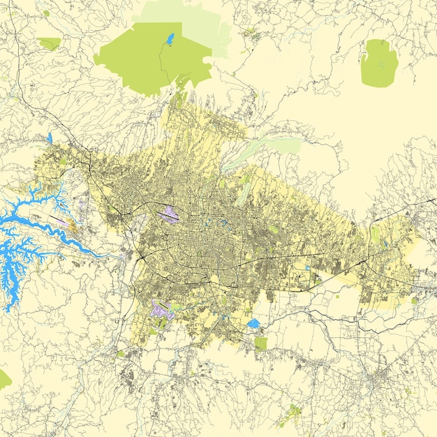 Carte De La Ville De Bandung, Dans L'ouest De Java, En Indonésie