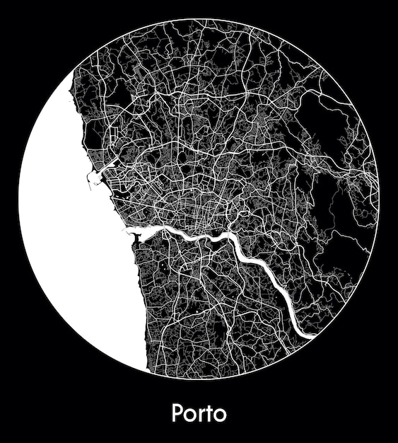 Carte De La Ville Europe Portugal Porto Illustration Vectorielle