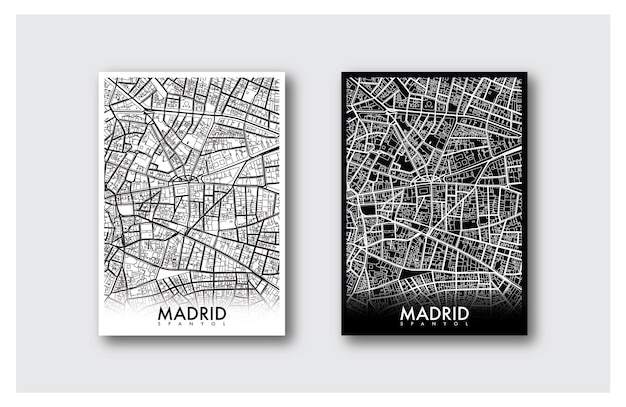 Vecteur carte de la ville de madrid