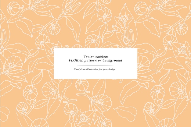 Carte Vintage Avec Des Fleurs De Bergame D'agrumes Couronne Florale Cadre Floral Pour Boutique De Fleurs Avec Des Dessins D'étiquette Carte De Vœux Florale D'été Arrière-plan De Fleurs Pour L'emballage De Cosmétiques