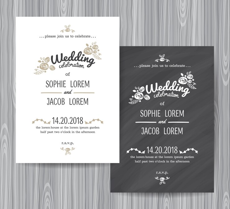 Vecteur carte vintage d&#39;invitation de mariage.