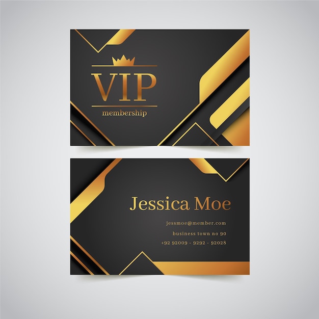 Carte vip dégradée avec détails dorés