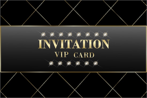 Vecteur carte vip d'invitation premium modèle de carte de visite de luxe dans le style or avec des diamants