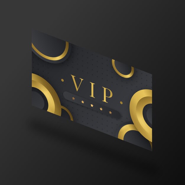 Carte vip isométrique avec détails dorés