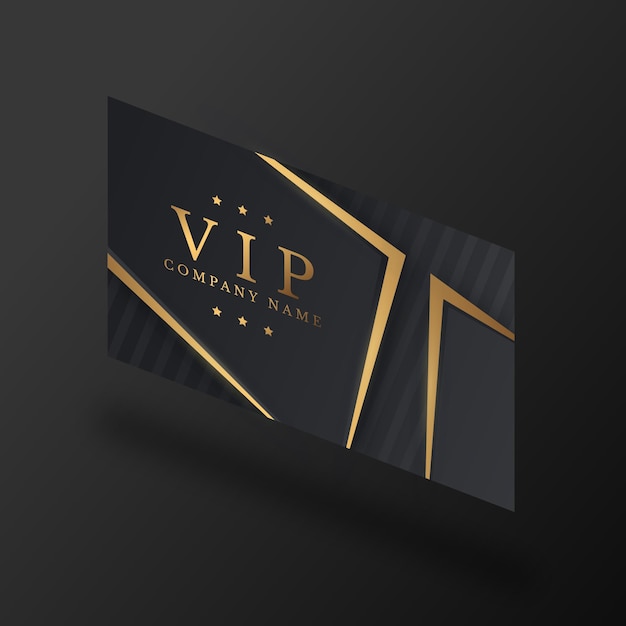 Carte vip isométrique avec détails dorés