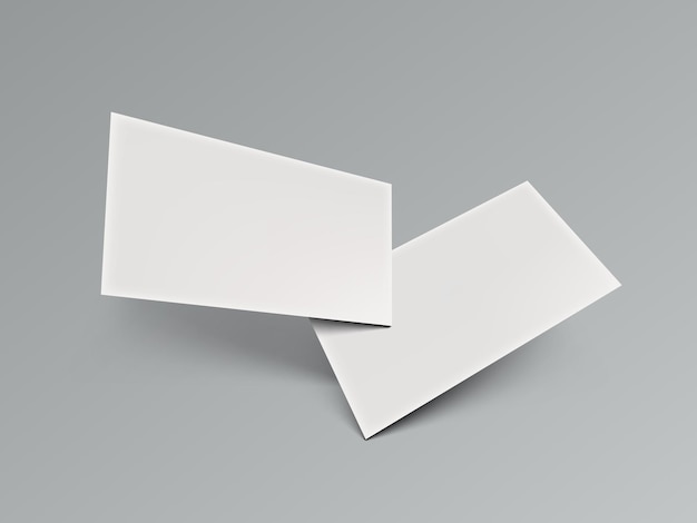 Carte de visite 3D vierge avec ombre sur gris