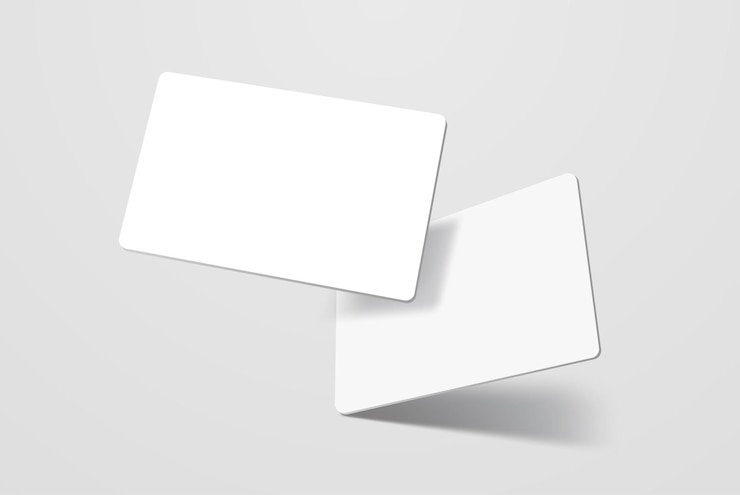 Vecteur carte de visite, carte-cadeau ou carte de crédit mockup pour présentation, marque, papeterie personnelle