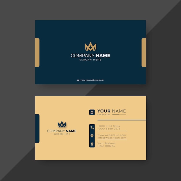 Carte de visite créative moderne de feuille d'or élégante professionnelle