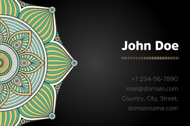 Carte De Visite Avec Design Mandala En Or