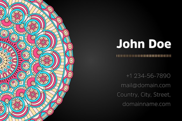 Carte De Visite Avec Design Mandala En Or