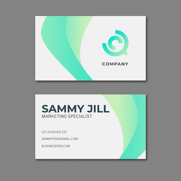 Vecteur carte de visite double face marketing business