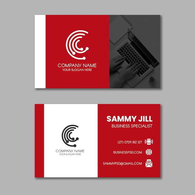 Vecteur carte de visite double face marketing business