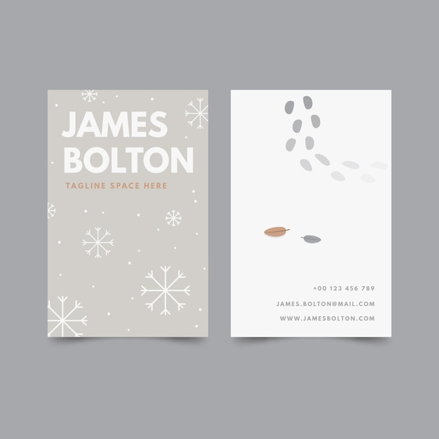 Carte de visite double face verticale design plat