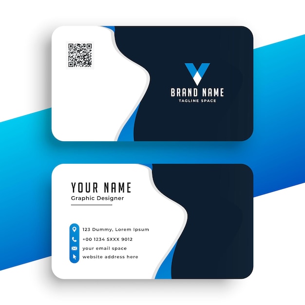 Carte de visite d'entreprise de couleur bleue