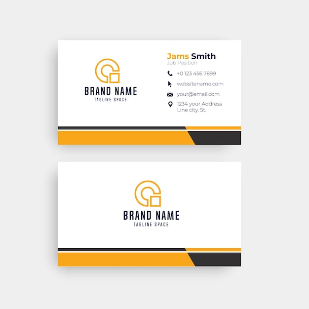 Carte de visite de l'entreprise en jaune et blanc