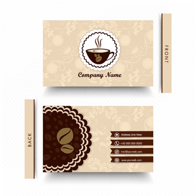 Vecteur carte de visite floral pour coffee shop