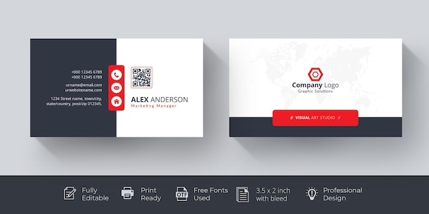 Carte de visite forme rouge Gratuit