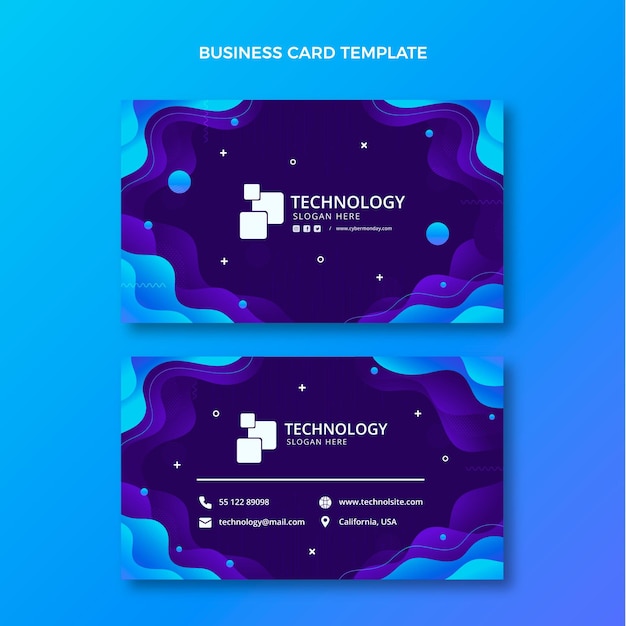 Carte De Visite Horizontale De Technologie De Dégradé