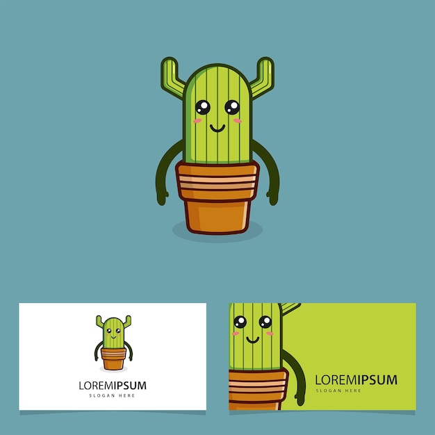 Carte De Visite Avec Joli Logo De Cactus