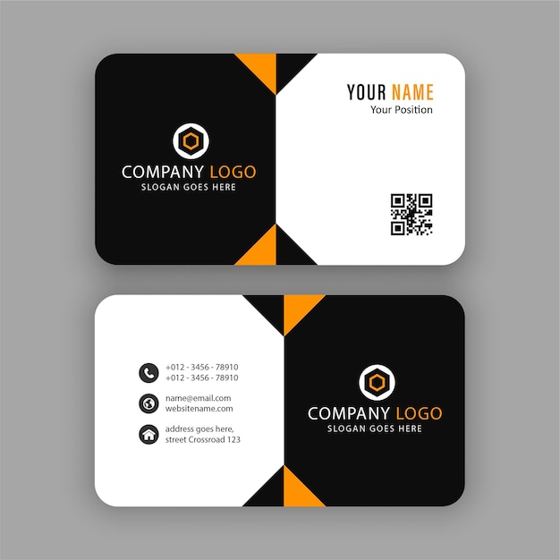 Carte de visite noire et orange