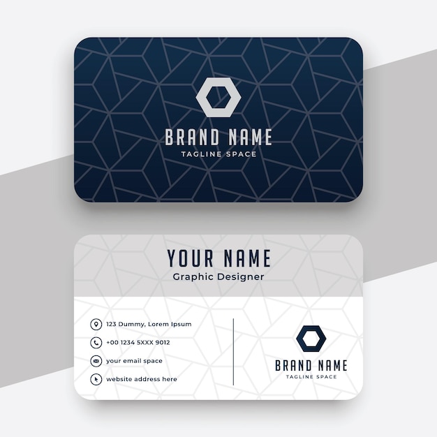 Carte de visite professionnelle haut de gamme Vector style propre Carte de visite moderne Conception