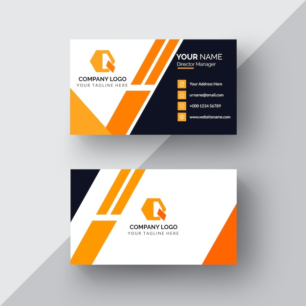 Carte de visite professionnelle moderne orange
