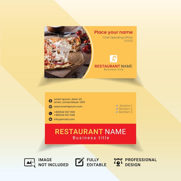 Vecteur une carte de visite qui dit le nom du restaurant.