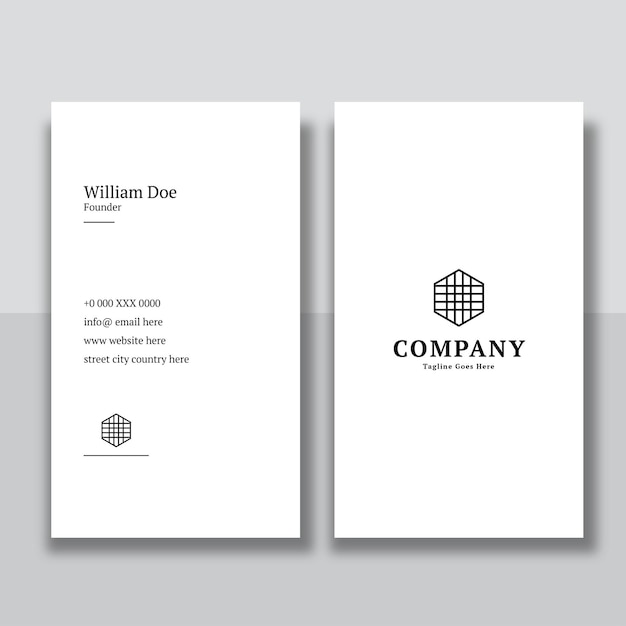 Carte de visite verticale d'entreprise minimale