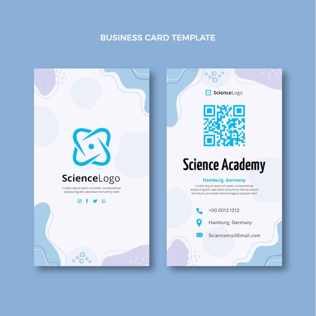 Carte De Visite Verticale Science Design Plat