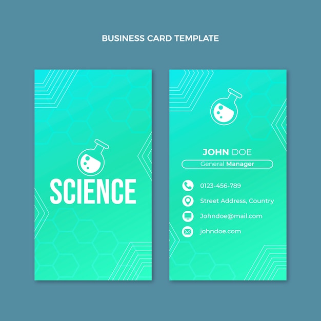 Carte de visite verticale de science du gradient