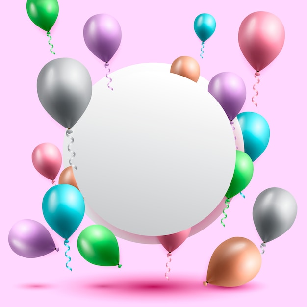 Carte de voeux d&#39;anniversaire avec des ballons