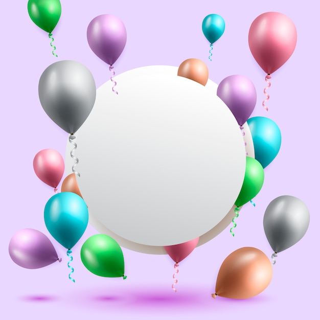 Carte de voeux d&#39;anniversaire avec des ballons