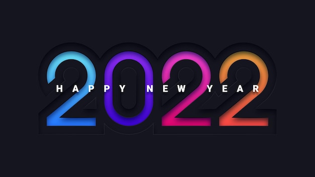 Vecteur carte de voeux de bonne année 2022 avec un design moderne et coloré