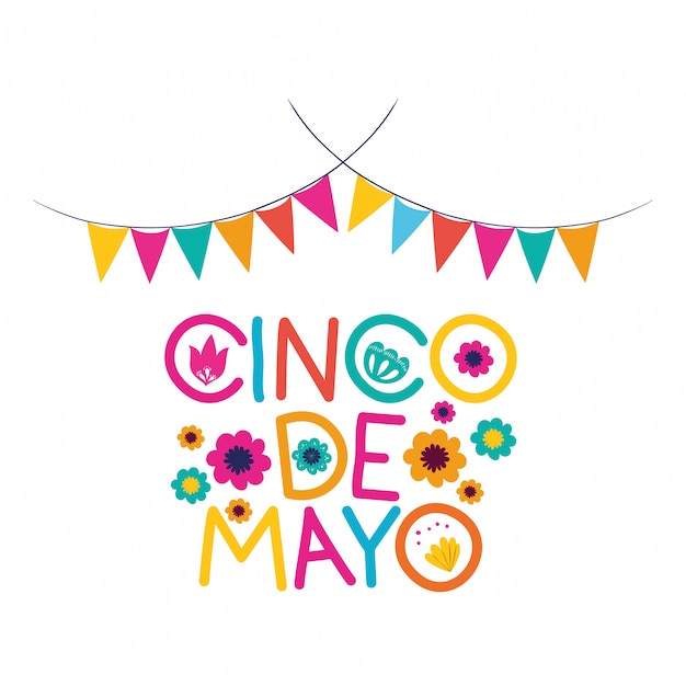 Vecteur carte de voeux de célébration de cinco de mayo