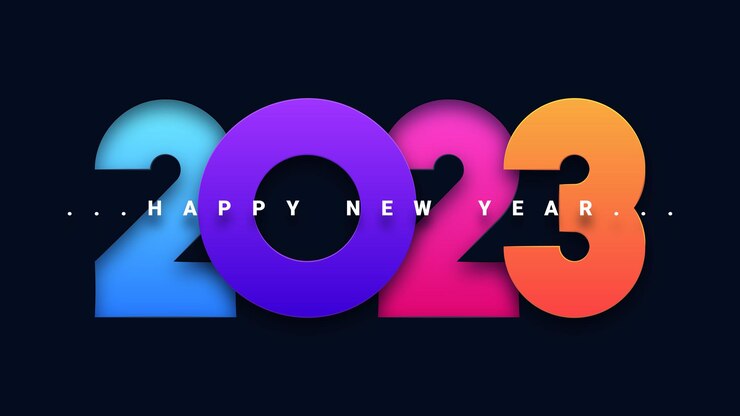 Vecteur carte de voeux colorée bonne année 2023