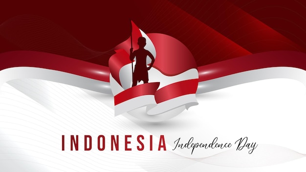 carte de voeux de conception de modèle de fête de l'indépendance de l'indonésie