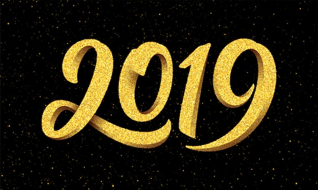 Carte De Voeux Du Nouvel An 2019 Avec Calligraphie